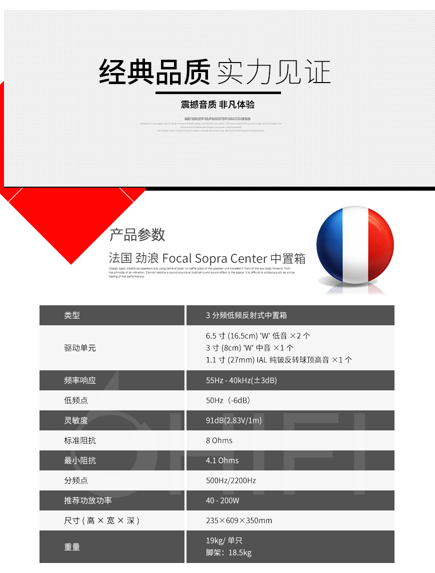 法國 勁浪 Focal Sopra Center 中置箱,勁浪 Sopra Center 中置箱,法國 勁浪 中置箱