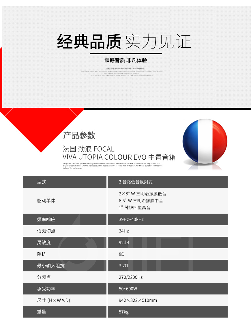 法國 勁浪 FOCAL VIVA UTOPIA COLOUR EVO 中置音箱,勁浪 VIVA UTOPIA COLOUR EVO 中置音箱,法國 FOCAL VIVA UTOPIA COLOUR EVO,法國 勁浪