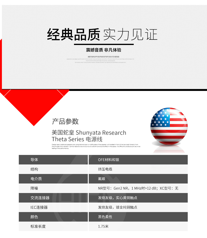 美國蛇皇,Shunyata Research,Theta,Series,電源線
